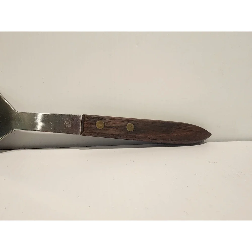 Vintage 7 Tine Pastry Fork Mixing Spatula Kitchen Utensil  Wood Handle
